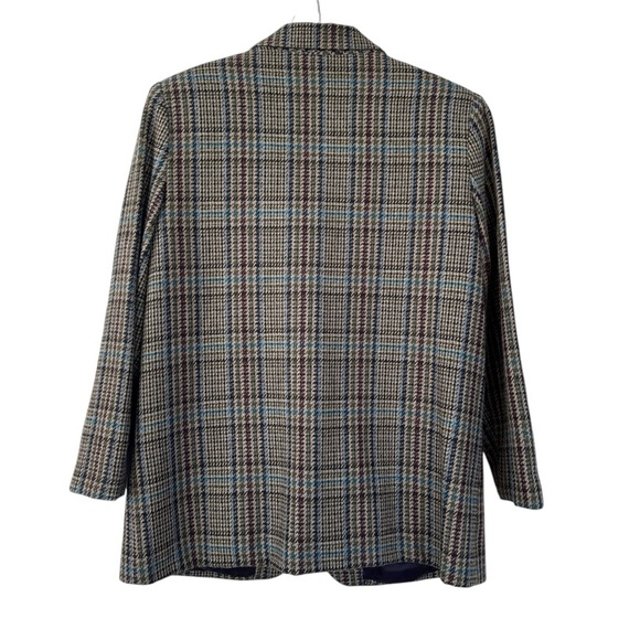 *Vintage* Sag Harbor Wool Blend Plaid Blazer Size 14P - Picture 2 of 5
